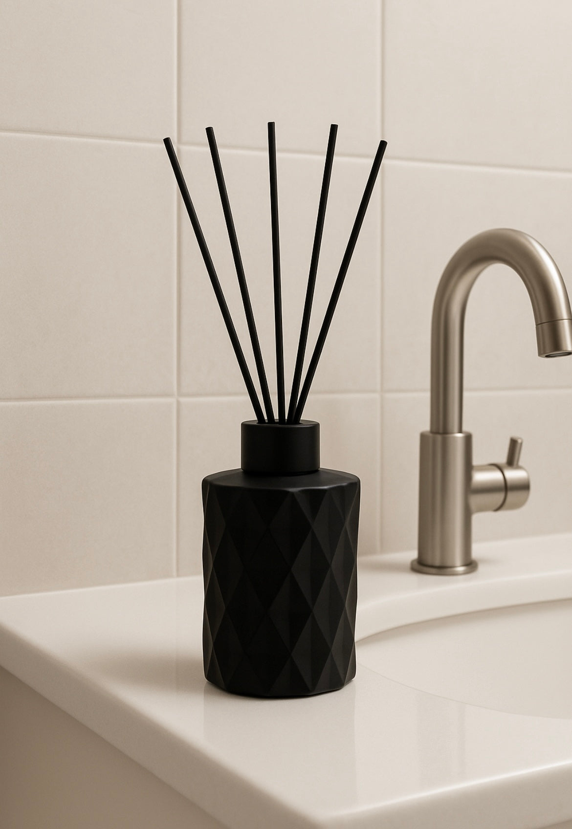 Black Tall Geometric Reed Diffuser 200ml