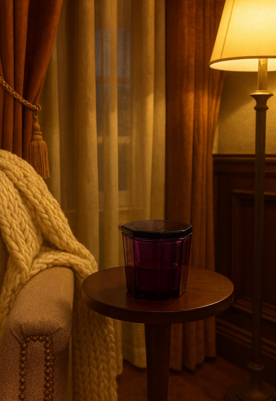 Dark Purple Octagonal Jar