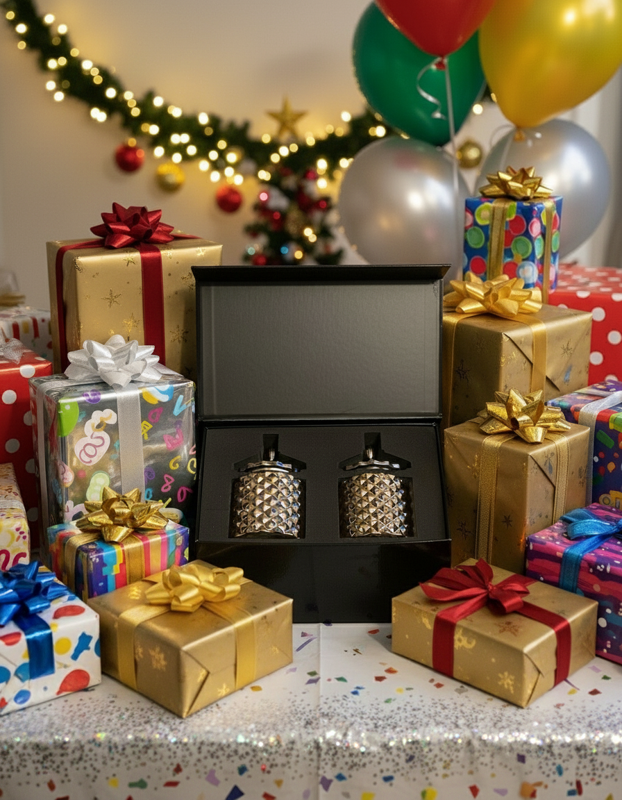 Gift Boxed Two Baby Geos Decorative Candle 100ml each